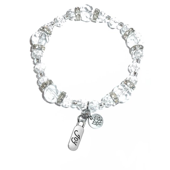 Hidden Hollow Beads - Joy Charm Bracelet - Crystal Stretch