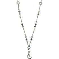 Hidden Hollow Beads Looks Like Jewelry Women's Stainless Steel Chain Fashion Necklace Lanyard - ID Badge Holder -Non-Breakaway Style (Stronger)