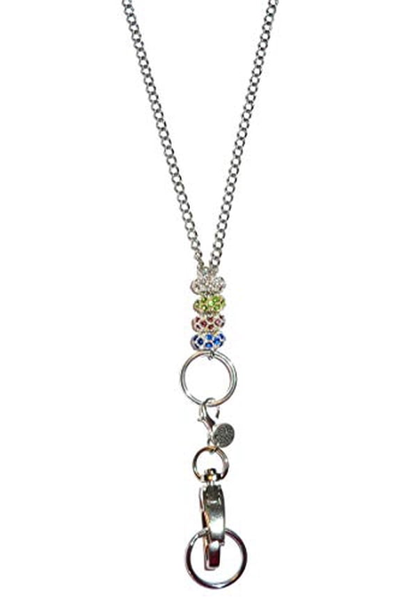 Multi Bling Women's Chain Fashion Lanyard Necklace, Jewelry ID Badge and Key Holder, 34 in.