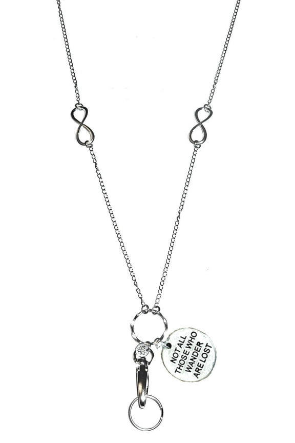 "Not All Those Who Wander Are Lost" Charm Lanyard - Fashion Lanyards For Women - Cute Lanyard With ID Holder Fashion Lanyard Badge Holder Work Badge Necklace