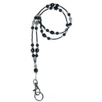 Hidden Hollow Beads SUPER Slim Black Women's Fashion Lanyard Necklace 34 in