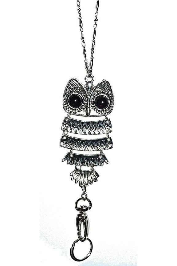 Trendy OWL Women's Chain Fashion Lanyard Necklace, Jewelry ID Badge and Key Holder, 34 in.