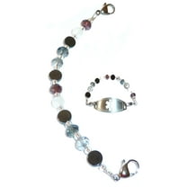 Hidden Hollow Beads Women's Artistic Medical Alert ID Interchangeable Replacement Bracelet, Identification Vital info tag - Multi