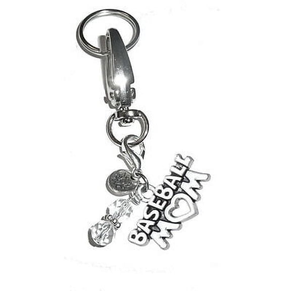 Hidden Hollow Beads Women's Keychains - Baseball Mom Key Ring Charm - Bag Charm