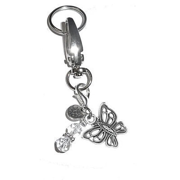 Hidden Hollow Beads Women's Keychains - Butterfly Key Ring Charm - Bag Charm