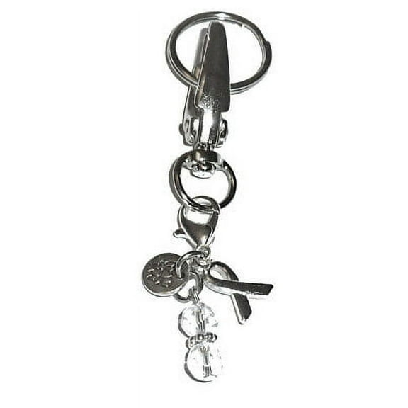 Hidden Hollow Beads Women's Keychains - Cancer Awareness Key Ring Charm - Bag Charm