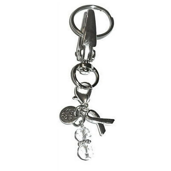 Hidden Hollow Beads Women's Keychains - Cancer Awareness Key Ring Charm - Bag Charm