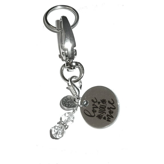 Hidden Hollow Beads Women's Keychains - I Love You More Key Ring Charm - Bag Charm