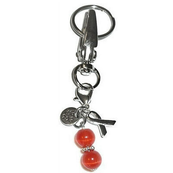 Hidden Hollow Beads Women's Keychains - Leukemia Key Ring Charm - Bag Charm