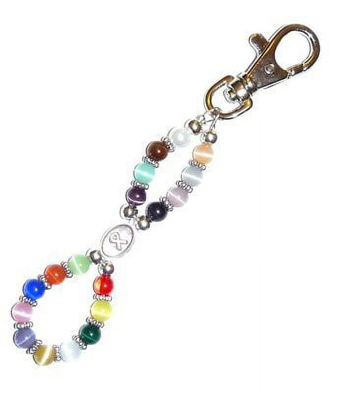 Hidden Hollow Breakaway Cancer Awareness Beaded Lanyard For Women - ID Badge Holder, Key Ring, Nurse Teacher Gift