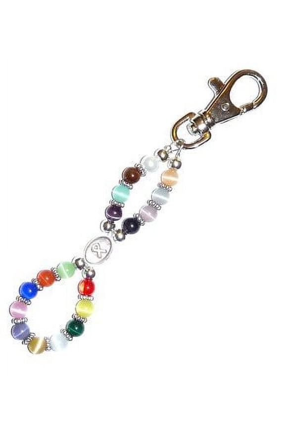 Women's Keychains - Multi Cancer Awareness Key Ring Charm - Bag Charm