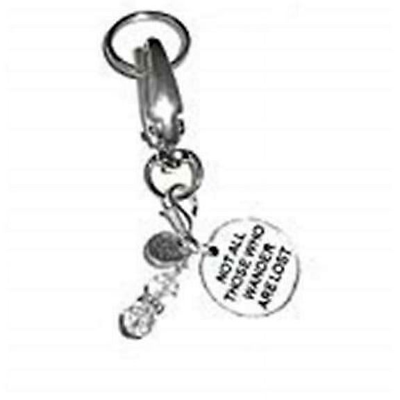 Hidden Hollow Beads Women's Keychains - Not All Those Who Wander Are Lost Key Ring Charm - Bag Charm