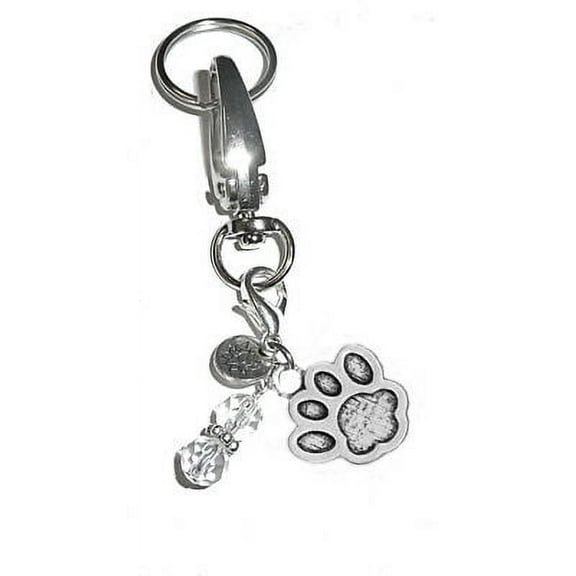 Hidden Hollow Beads Women's Keychains - Paw Print Key Ring Charm - Bag Charm