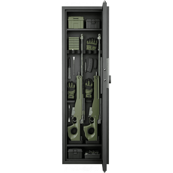 Hidden Home Cabinet for Rifles, In Wall Storage Safe with Touch Screen Password Lock Steel Door and Adjustable Shelves, Firearm Storage Cabinet for Documents Accessories Valuables