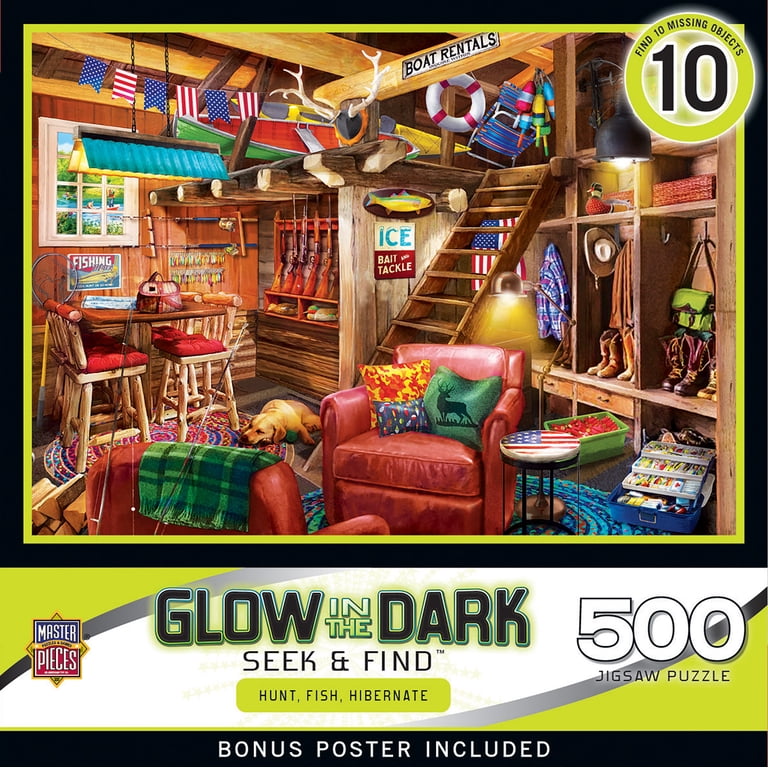 MasterPieces, Hidden Images Glow In The Dark Puzzle, 500 Piece