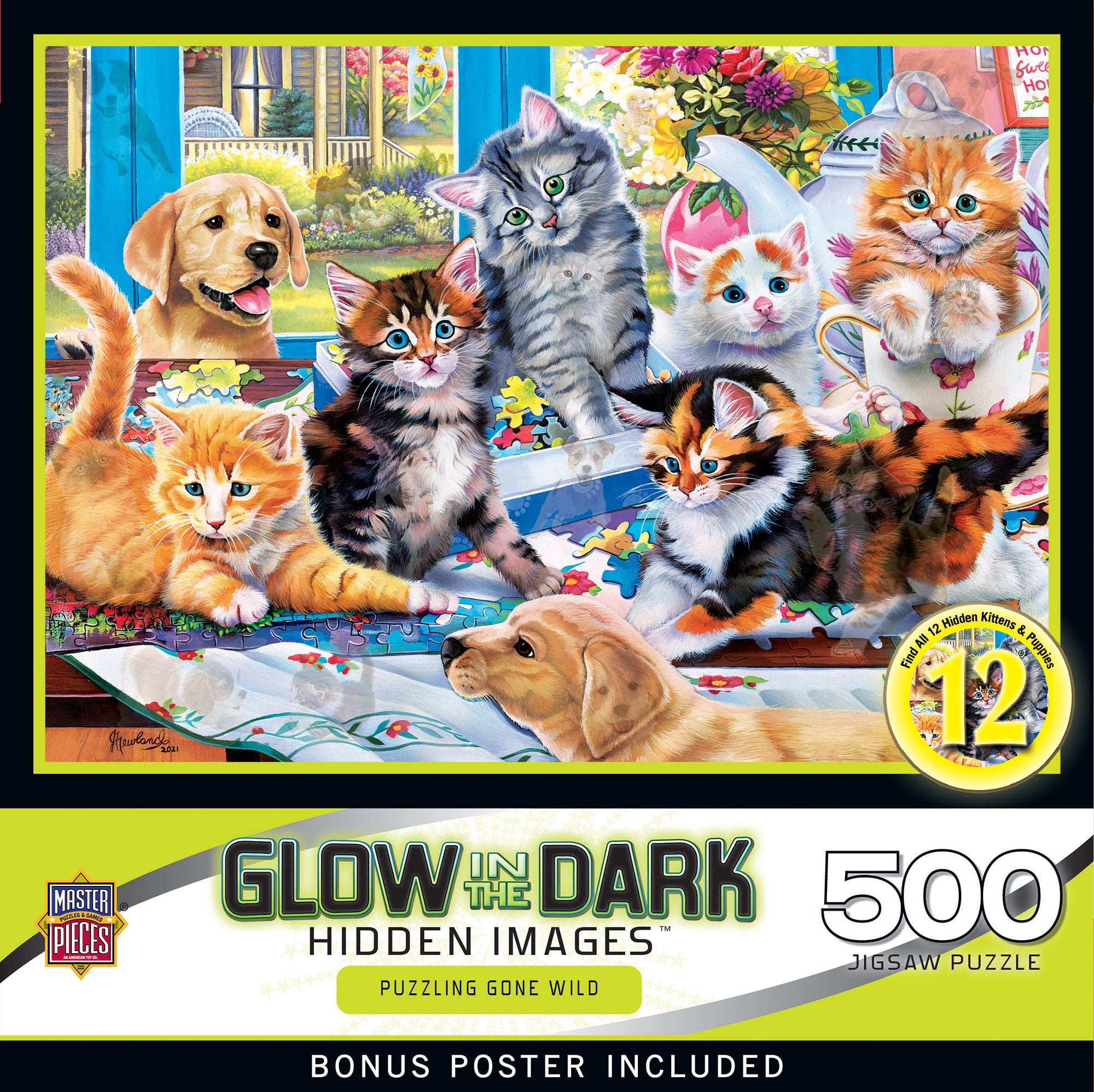 Hidden Images Glow In The Dark - Puzzling Gone Wild 500 Piece Puzzle