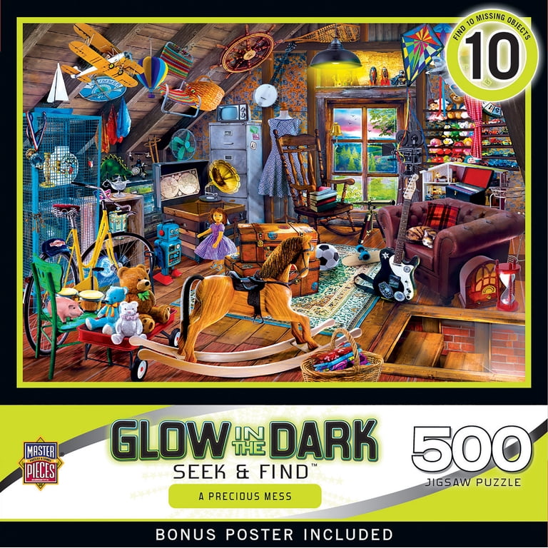Hidden Images Glow in the Dark-A Precious Mess 500 Piece Jigsaw