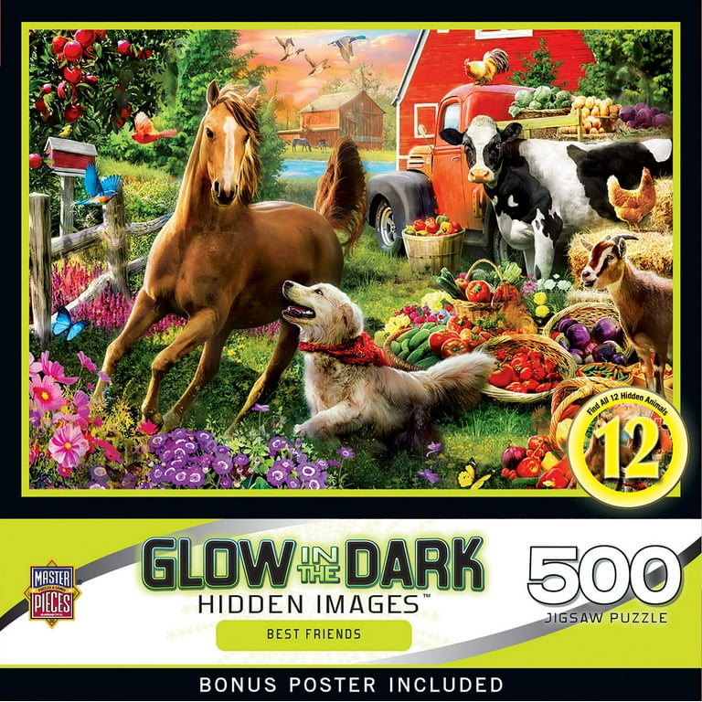 MasterPieces Farm Puzzle 500 Piece Glow in the Dark Hidden Images