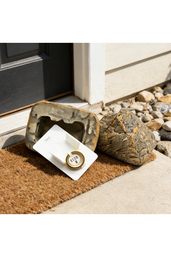 Hidden Key Storage Rock – Fake Stone Key Hider for Outdoor Spare House or Car Keys, Weatherproof Garden Hide-a-Key Box
