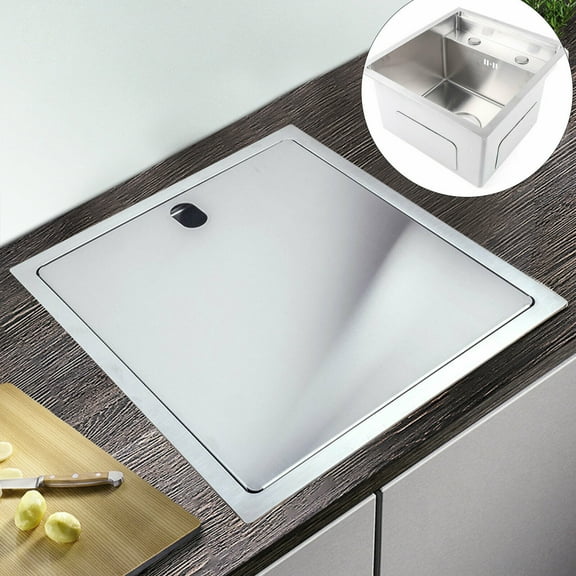 Hidden Kitchen Sink Stainless Small Size Single Bowl Bar Sink with Folding Faucet