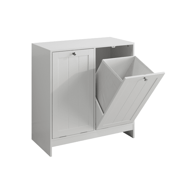 Hidden Laundry Hamper Cabinet with Tilt-Out Removable Basket