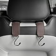 thumbnail image 1 of Hidden Leather Seatback Hooks for Purses & Bags | 1-Piece Car Interior Organizer | Strong & Easy-Install Car Accessories for 4-Seater Vehicles | Black, Beige, Red, Brown, Orange, Gray, Pink, 1 of 6