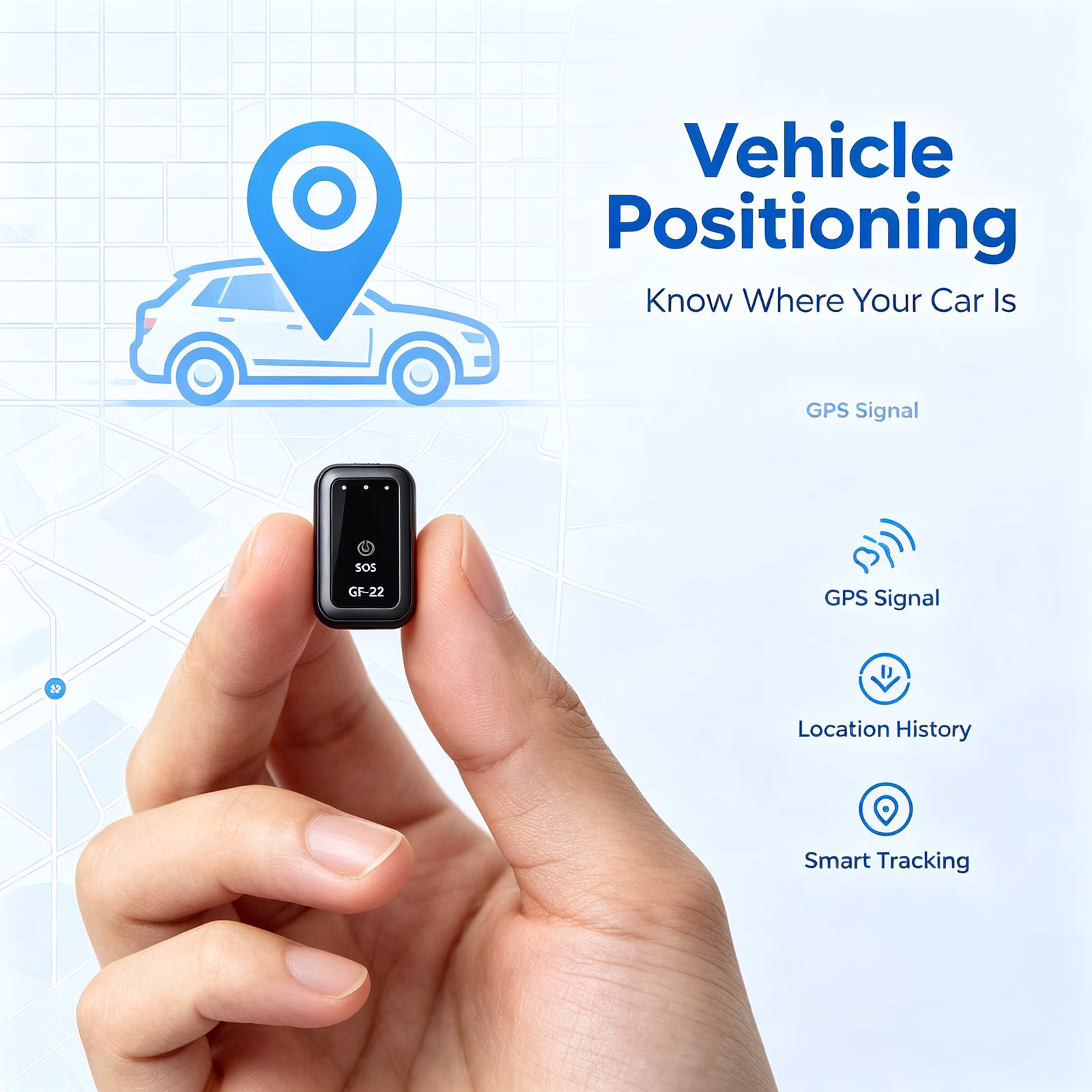 Hidden Mini GPS Tracker, Thumb Size Portable Real-Time Locator with Strong Magnet & Long Standby.