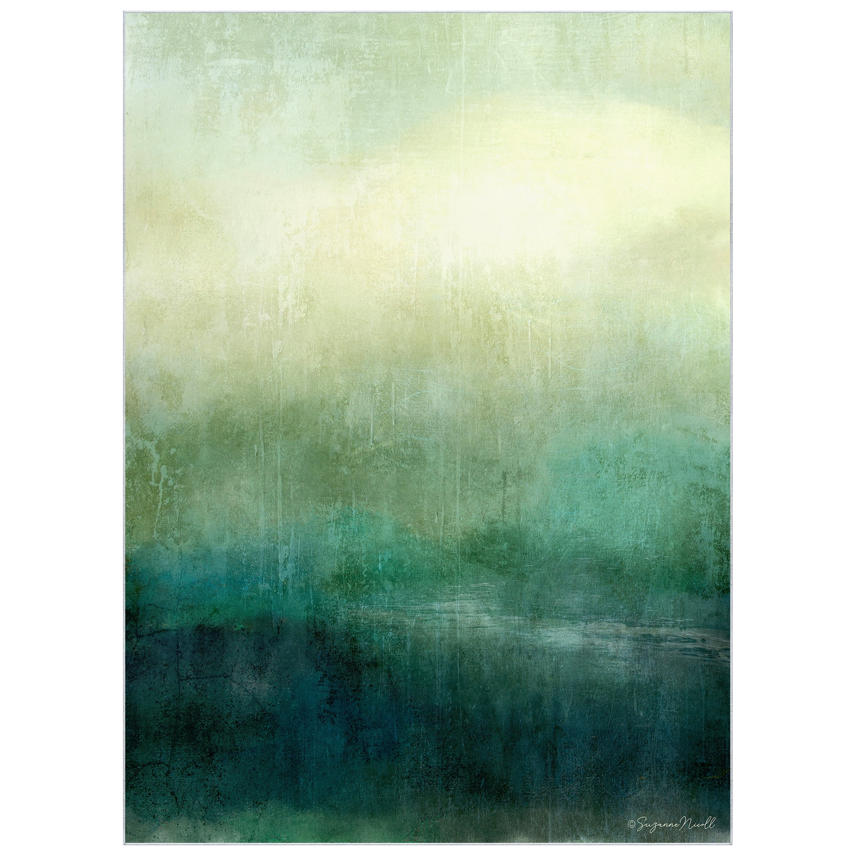 Hidden Path I Washable Green Art Area Rug size 8'x10', Power-loomed, Heavenly Softness with Non-Slipping Backing
