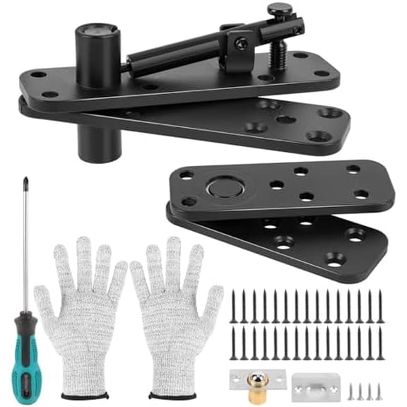 Hidden Pivot Door Hinge, Kit Black, 360 Swing Hinges, 570Lbs Load-Bearing, Silent Operation, Heavy Duty Door Hinges for Secret Door or Hidden Door Bookcase$$Tools & Hardware Other