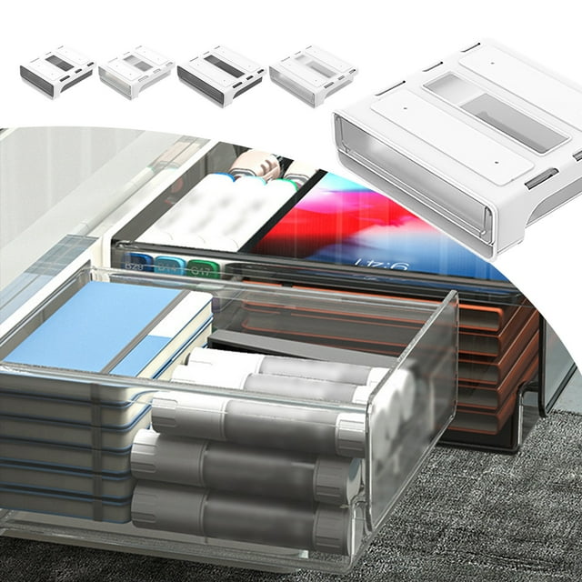 Hidden Plastic Storage Box Under Desk Drawer, Table Hidden Organizer