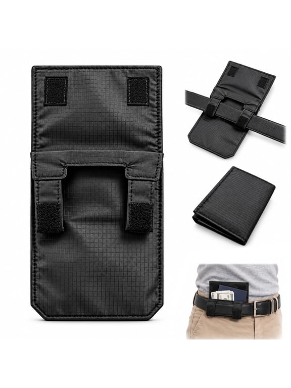 Hidden Pocket Travel Wallet, 3-in-1 Foldable Under Clothing Money Holder for Passport Cash Cards