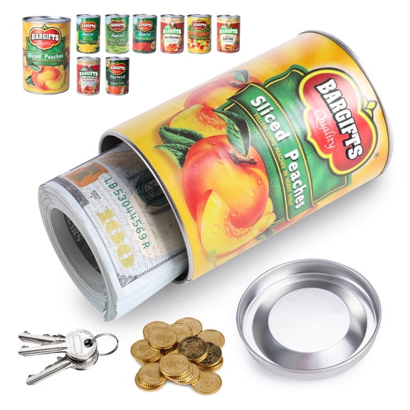 MyMealivos Hidden Safe Can Diversion Safe Fake Can with Hidden Compartment, Hidden Storage Keeps for Valuables, Cash, Keys, and Jewelry-Peach