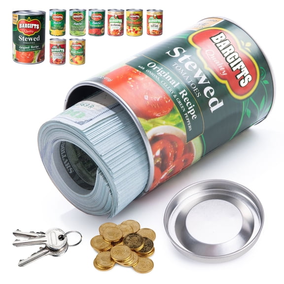 MyMealivos Hidden Safe Can Diversion Safe Fake Can with Hidden Compartment, Hidden Storage Keeps for Valuables, Cash, Keys, and Jewelry-Tomato
