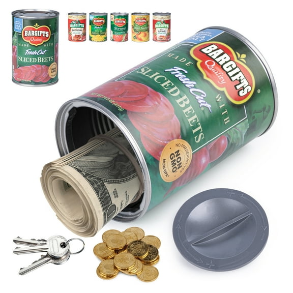 Hidden Safe Fake Can with Storage Compartment, Keep Your Valuables Safe like Money, Keys, and Jewelry-Beet