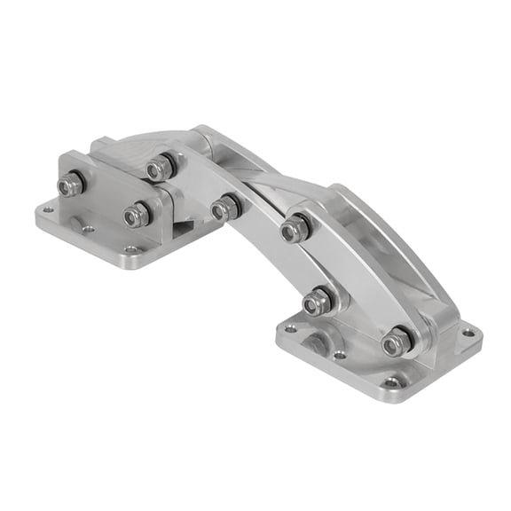 Hidden Scissor Hinge, Quick Bracket 6061, SS Aluminum Hardware with Screws, Washers, Kg Nylon Shaft Mates, Adjustable, Heavy Duty 90