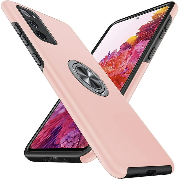 Hidden Series Galaxy S20 FE Case 5G,[Heat Dissipation] [No Fall-Off Kickstand] 360°Metal Ring, 15Ft Military Grade Shockproof Phone Case for Samsung Galaxy S20 FE 6.5 Inch, Pink