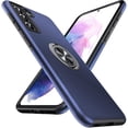 thumbnail image 1 of Hidden Series Galaxy S21 Case 5G, [Heat Dissipation] [No Fall-Off Kickstand] 360° Metal Ring, Military Grade Shockproof Protective Phone Case Designed for Samsung Galaxy S21, Midnight Blue, 1 of 13
