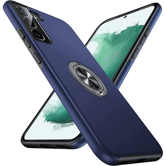 Hidden Series Galaxy S22 Plus Case 5G,[Heat Dissipation][No Fall-Off Kickstand] 360°Metal Ring, 15Ft Military Grade Shockproof Phone Case for Samsung Galaxy S22 Plus 6.6 Inch, Blue
