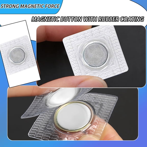 Hidden Sew Magnetic Snaps with Neodymium Magnet, 1.18 Inch PVC Coated Buttons for Strong, Rust-Proof Closure on Totes, Wallets, Tents, Fabrics (Pack of 24) (24Pcs)