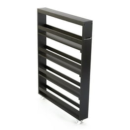 Wooden Can Organizer Spice Rack with Wheels Pull Handle Narrow Shelf for Cabinet Walmart