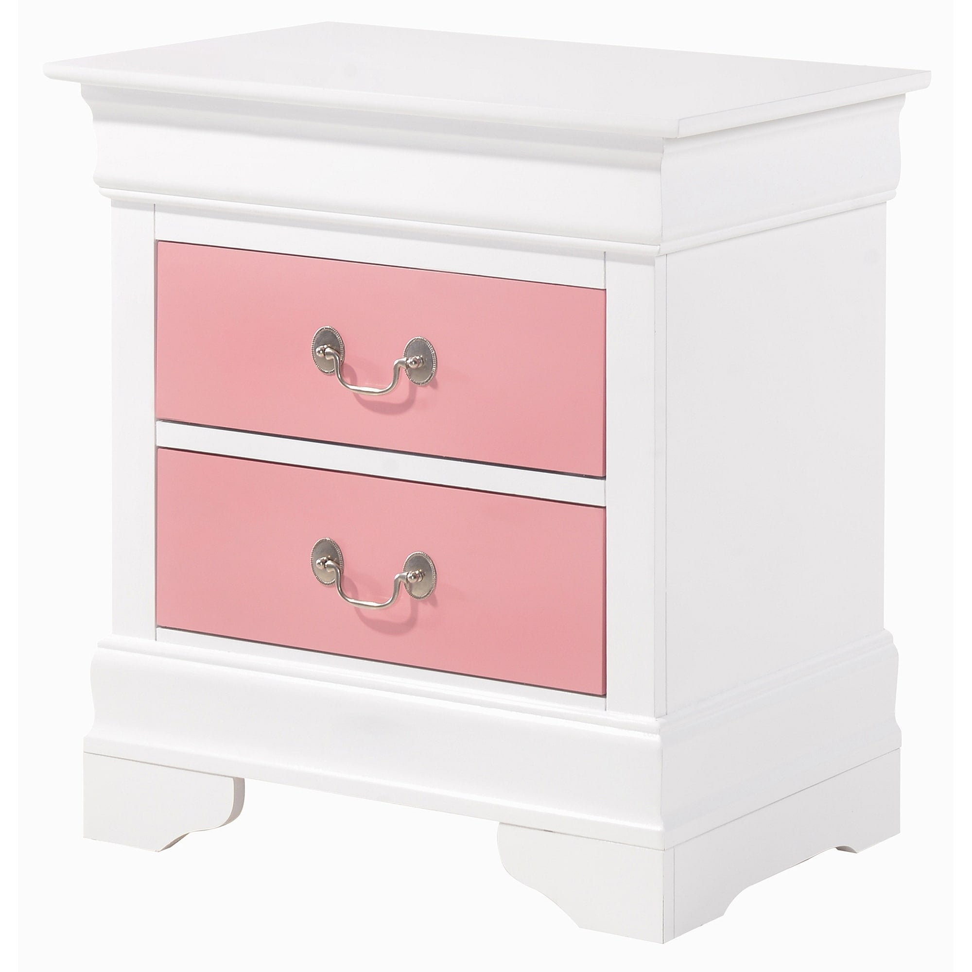 Hidden Storage Nightstand with 2drawer White