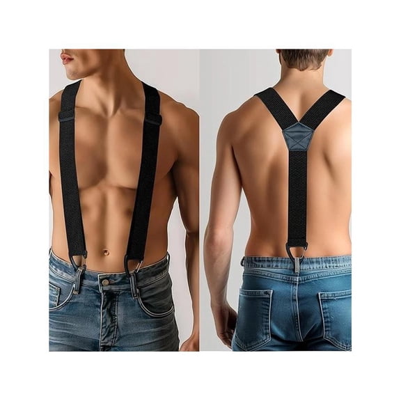 Hidden Suspenders for Men under Clothes with 3 Snap Loop (1.48" Wide)