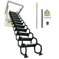 thumbnail image 1 of Hidden Telescopic Folding Ladder Black 9.8ft/12Steps Steel 27.56x35.43in, 1 of 11