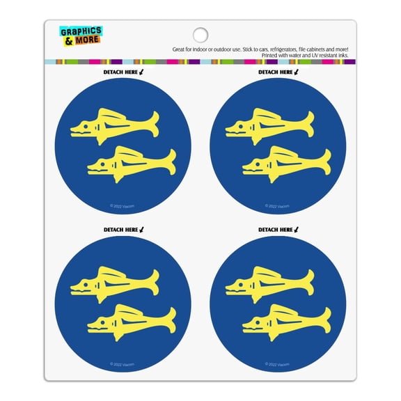 Hidden Temple Blue Barracudas Refrigerator Fridge Locker Vinyl Circle Magnet Set