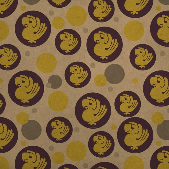 Hidden Temple Purple Parrots Premium Kraft Gift Wrap Wrapping Paper Roll