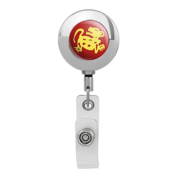 Hidden Temple Red Jaguars Retractable Reel Premium Metal Chrome Badge ID Card Holder Clip