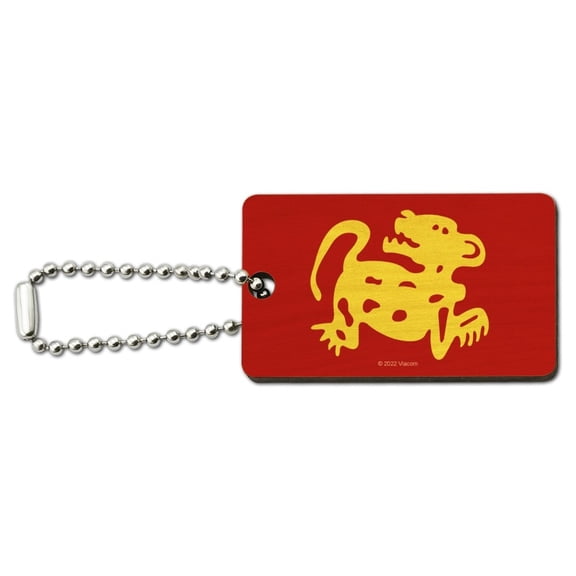 Hidden Temple Red Jaguars Wood Wooden Rectangle Keychain Key Ring