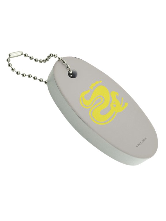 Hidden Temple Silver Snakes Floating Keychain Oval Foam Fishing Boat Buoy Key Float