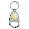 thumbnail image 1 of Hidden Temple Silver Snakes Keychain Chrome Metal Spinning Oval Bottle Opener, 1 of 4