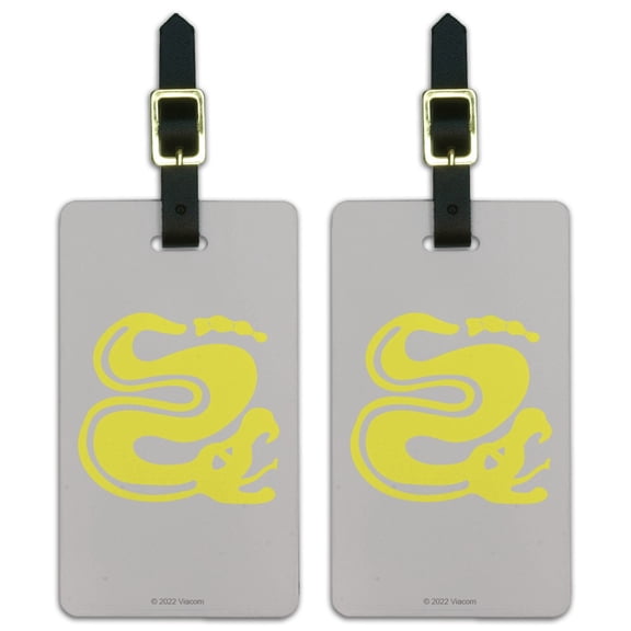 Hidden Temple Silver Snakes Luggage ID Tags Suitcase Carry-On Cards - Set of 2